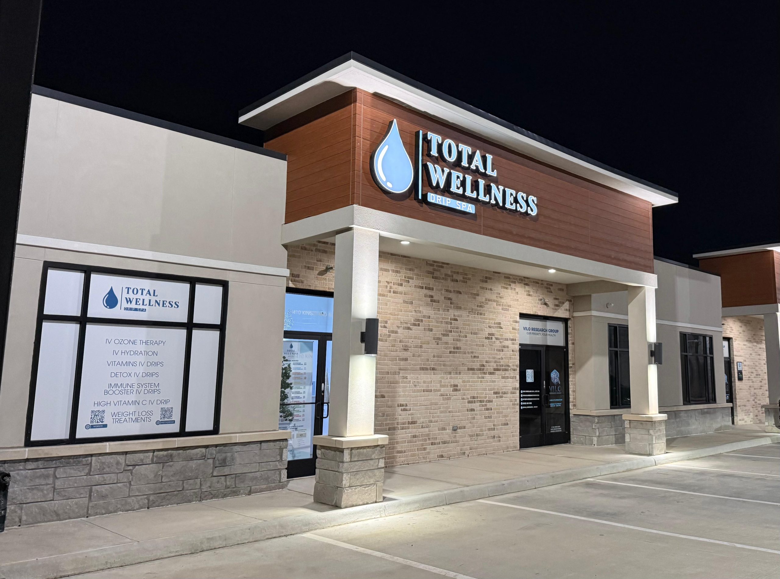 Katy facility exterior/reception Total Wellness Drip Spa location in Katy, Texas